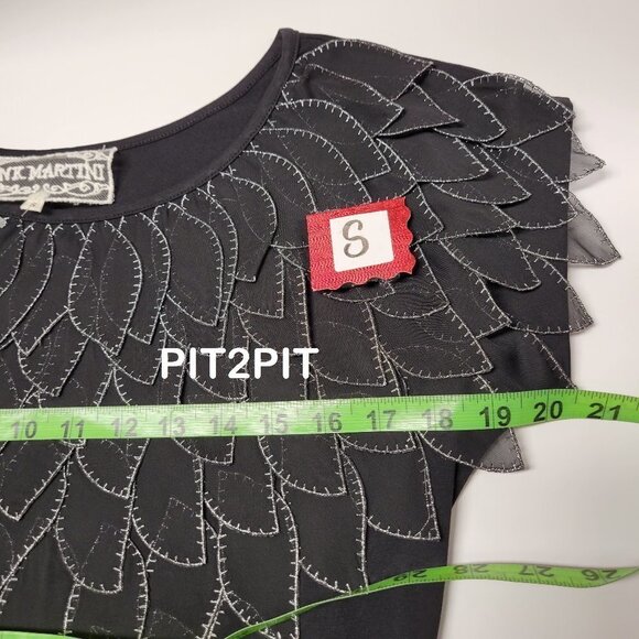 PINK Martini Black Cotton Dress With Silver Accents Size S - Picture 7 of 11